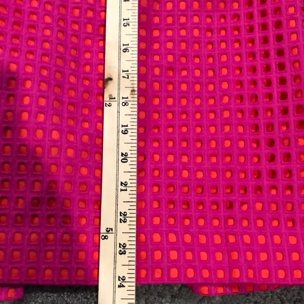 Y2K retro style open mesh neon pink and orange pencil skirt - Picture 7 of 8